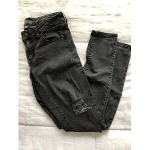 Black Distressed Jeggings from American Eagle